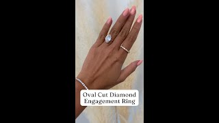 5 Carat Oval Cut Diamond Hidden Halo Wedding Ring | Engagement Ring | #short #diamondring #trending