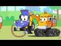 bagger und der kleine traktor treffen sich mit den freunden vroom vroom cartoons für kinder