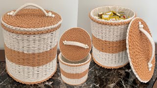DIY Rope Storage Basket/ Basket Organizer Diy/ Macrame Rope Crafts/ سبت تخزين / سبت منظم