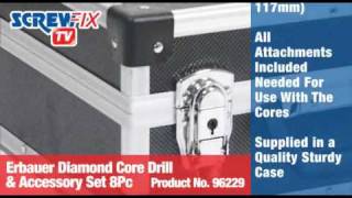 Screwfix Erbauer Diamond Core Drill \u0026 Accessories Set 3Pcs