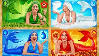 Fire, Water, Air, and Earth Mermaids | Four Elements at College by Multi DO Challenge
