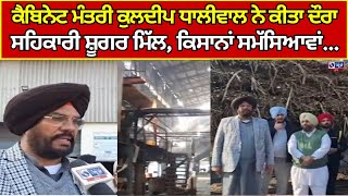 AAP | Kuldeep Dhaliwal  ਨੇ ਕੀਤਾ ਦੌਰਾ, ਸਹਿਕਾਰੀ ਸ਼ੂਗਰ ਮਿੱਲ ਦਾ ਕੀਤਾ ਦੌਰਾ | India news punjab