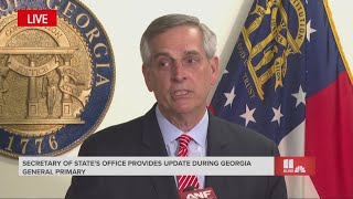 Brad Raffensperger says voter turnout higher for Georgia's General Primary than presidential primary