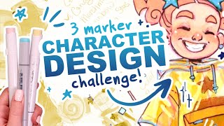 THE CUTEST THING I'VE EVER DRAWN!?! | 3 Marker Character Design Challenge!