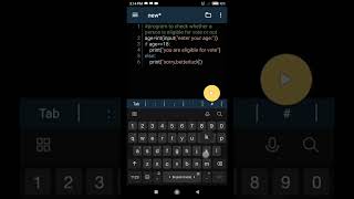 program to check whether a person is eligible to vote or not #shorts #coding #programming #python