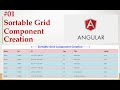 How to Create Sortable Grid Component in Angular? - 01 | Reusable table sort component