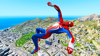 GTA 5 Spiderman Falling off Highest - Funny Moments \u0026 GTA 5 Gameplay Fails