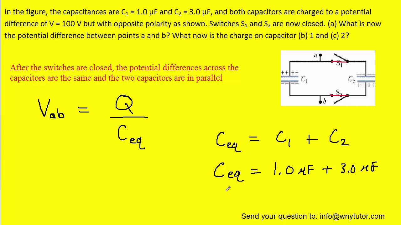 In The Figure, The Capacitances Are C1 = 1.0 µF And C2 = 3.0 µF, And ...