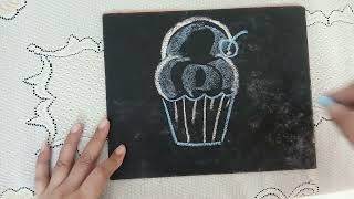 How to draw ice cream step by step /easy ice cream drawing and chok painting