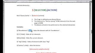 JQUERY SYNTAX BASICS