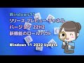 windows11●リリースプレビューチャネル●バージョン22h2新機能のロールアウト