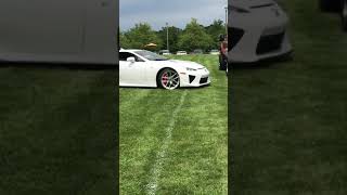 Lexus LFA pulls in to car show