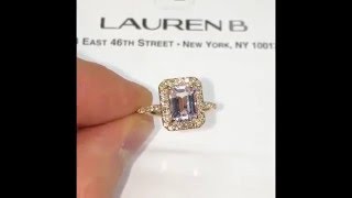 Lauren B Gem Collection: 2.20 ct Emerald Cut Morganite Ring in Rose Gold