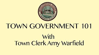 Town Government 101: The Planning Board