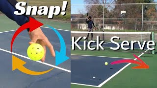 Pickleball Kick Serve Tutorial 2022 "How To Snap Serve" "How To One-Handed Spin Serve"