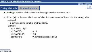 48. String Methods - find and replace strings