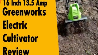 Greenworks 16 inch 13.5 Amp- Corded Electric Tiller - #garden #gardening #electrictiller #castings