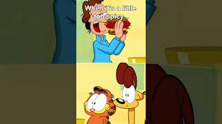 When it's a little too spicy...🥵 #Shorts #Garfield #Funny