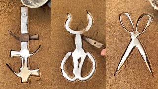 A Rural Boy Uses Molten Iron To Make A Variety Of Scissors!