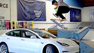 SKATING OVER A TESLA