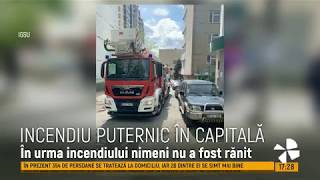 Incendiu pe bulevardul Moscovei din Capitală. Un apartament, cuprins de flăcări