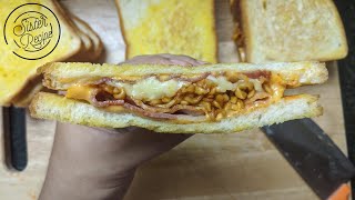 How to make Korean Spicy Sandwich 🌶 🥵 ( របៀបធ្វើសាំងវ៉ិចបែបកូរ៉េ ងាយៗហើយឆ្ញាញ់)