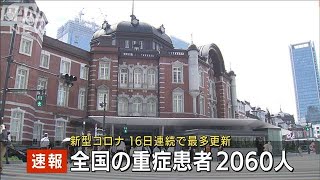 全国の重症者2060人　16日連続で過去最多(2021年8月28日)