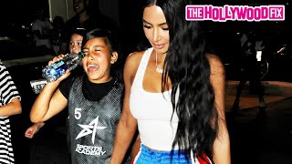 North West Yells At Paparazzi She's Going Blind While Kim Kardashian & Kanye West Reunite At Game