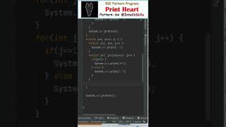 Java Pattern-94 ♥ Print Heart ♥ | Java Pattern Programs #shorts #java #coding #programming #viral