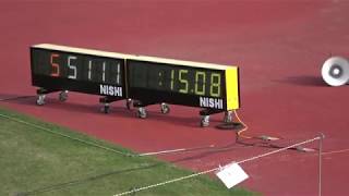 20191102 宮崎県秋季中体連 2年男110ｍH 決勝(大会新)