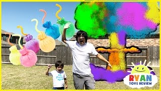 Learn Colors with Chalk Ball Blast Family Fun Outdoor Activities for kids