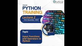 Lec 2: Mastering Input Functions and Operators in Python