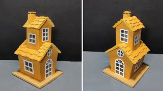 Two-storey miniature cardboard house