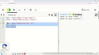 Writing to a file