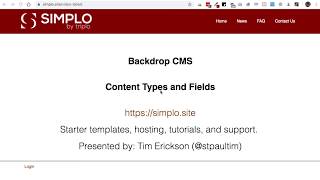 Backdrop CMS - Content Types and Fields