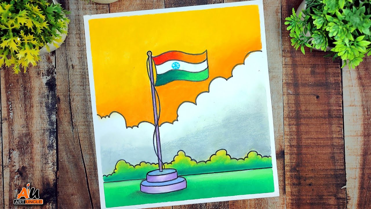 Republic Day Drawing Easy || How To Draw Indian National Flag || Easy ...