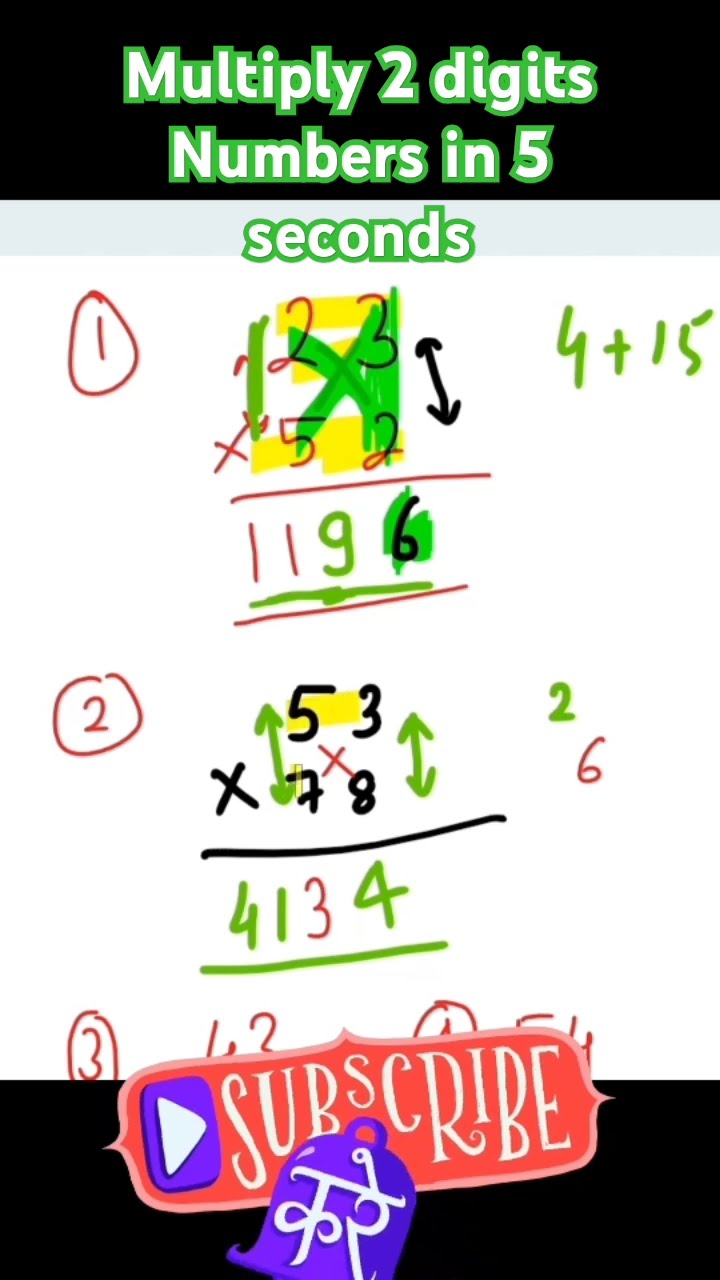 Multiply 2 Digits Numbers In 5 Seconds #tricks #mathstutorials # ...