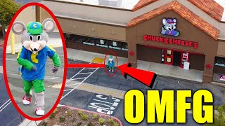 DRONE CATCHES CHUCK E CHEESE.EXE AT HAUNTED CHUCK E CHEESE!! (HE CAME AFTER US!!)