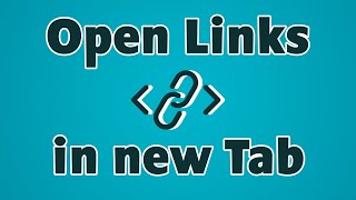 How to open links in a new Tab - HTML Tutorial