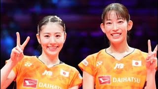 バド志田千陽＆松山奈未、パリ五輪金メダリスト中国ペアに勝利　3大会ぶりの決勝進出【ファイナルズ2024】