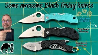 Review/impressions of 2 Spydercos knives (Manbug \u0026 Ladybug) \u0026 a Kerchaw Cinder.