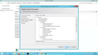Removing Patch from Sql Server
