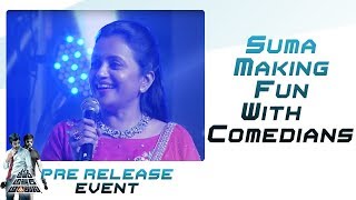 Suma Making Fun With Comedians Chetan Sharma And Goutham Raj @Amar Akbar Anthony Pre Release Event