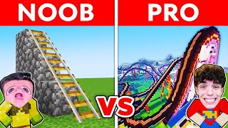 NOOB VS PRO: COSTRUIAMO LE MONTAGNE RUSSE NELLA BATTAGLIA DI COSTRUZIONI su MINECRAFT!