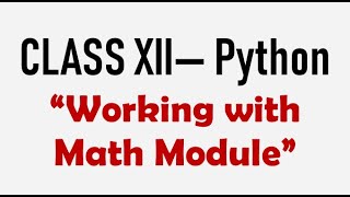 Working with math module in Python