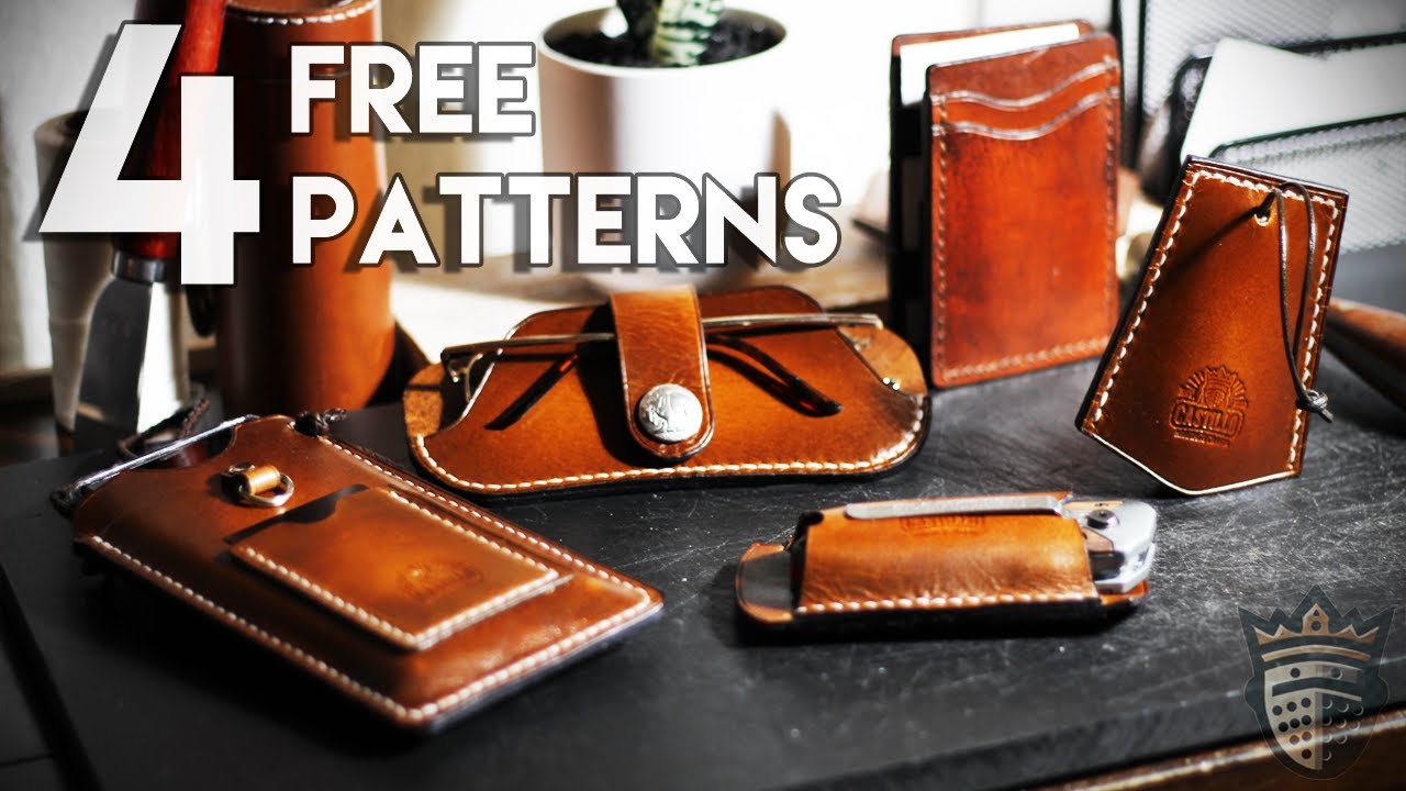4 Easy Free Leather Craft Patterns Tutorial Youtube