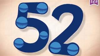 Learn Number 52 in English \u0026 Counting, Math by Endless Numbers   Kids Video