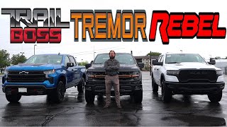 2025 Ram Rebel vs Ford Tremor vs Chevy Trail Boss: Which Off-Road Truck Is Best?