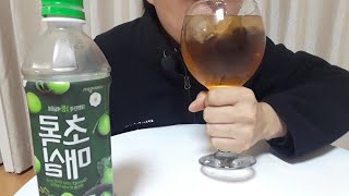 상큼달달한 초록매실 원샷 음료수 먹방 green plum drink mukbang no talking