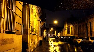 Walking in the Heavy Rain Walk at Night | Bordeaux 4k France| ASMR Rain sounds for sleeping